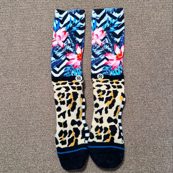 Stance Other - Stance Floral Leopard Print Striped Socks Size Large